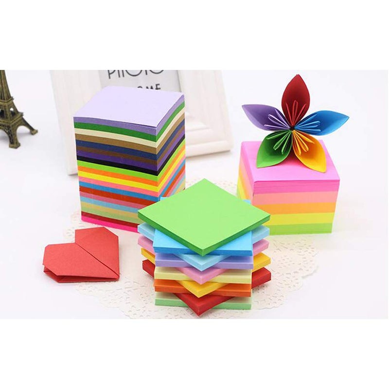 Natuworld 100 Sheets 8 x 8 inch 10 Colors Square Fold Paper Double Sided Folding Origami Paper Crane Paper Handmade Accessory Material for DIY Craft Scrapbooking Cards Gift Decoration - Image 3